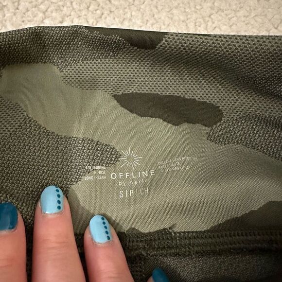 Aerie Women’s High Rise Leggings Green Camo Size Small Long EUC - Picture 8 of 12